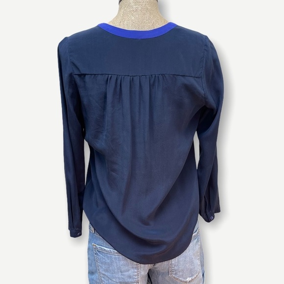 Joie 100% silk split neck blouse xxs - Picture 5 of 5